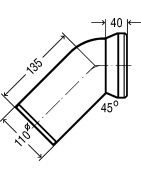 Alkūnė Viega WC pajungimui, 45°