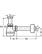 Bidė sifonas Viega su nusėsdintuvu, DN 32, be ventilio