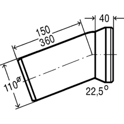 Alkūnė Viega WC pajungimui, 22.5°