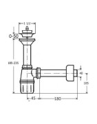 Plautuvės sifonas Viega, DN40, G 1 1/2"