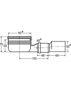 Sifonas dušo latakui Viega Advantix, DN 40/50, su kvapo gaudykle