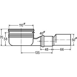 Sifonas dušo latakui Viega Advantix, DN 40/50, su kvapo gaudykle