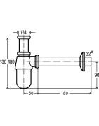 Praustuvo sifonas Viega, DN 32, su nusėsdintuvu, be ventilio
