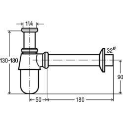 Praustuvo sifonas Viega, DN 32, su nusėsdintuvu, be ventilio
