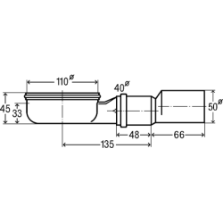 Sifonas pažemintam dušo latakui Viega Advantix, DN 40/50