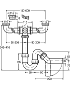 Dvigubos plautuvės sifonas Viega, su pajungimu skalbimo mašinai