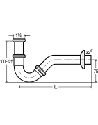 Bidė vamzdelinis sifonas Viega, be ventilio, chromuotas