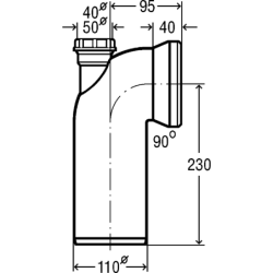 Alkūnė WC pajungimui Viega, 90°, balta