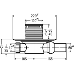 Trapas Viega, DN 50, "sausas", su sukinėjama alkūne