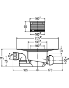 Trapas Viega Advantix, DN 50, su nerūdijančio plieno grotelėmis