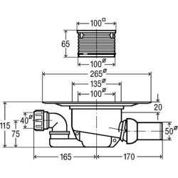 Trapas Viega Advantix, DN 50, su nerūdijančio plieno grotelėmis