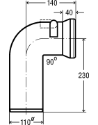 Alkūnė WC pajungimui Viega, 90°, balta, su atbuliniu vožtuvu