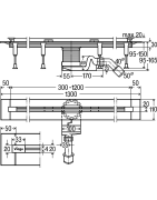 Dušo latakas Viega Advantix Vario, 300-1200 mm, su grotelėmis