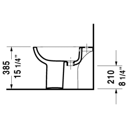 Bidė Duravit D-Code, pastatoma