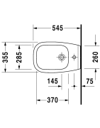 Bidė Duravit D-Code, pakabinama