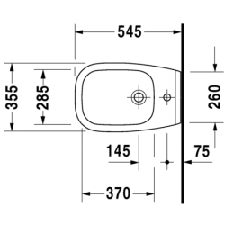 Bidė Duravit D-Code, pakabinama