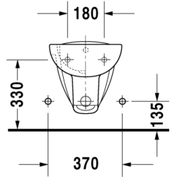 Bidė Duravit D-Code, pakabinama