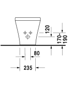 Bidė Duravit Durastyle, pastatoma
