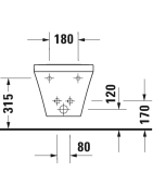 Bidė Duravit Durastyle, pakabinama, su Durafix tvirtinimais