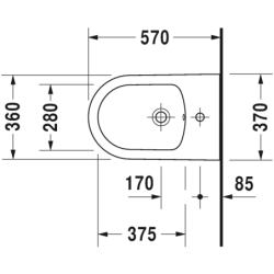Bidė Duravit Me By Starck, pakabinama, su WonderGliss danga