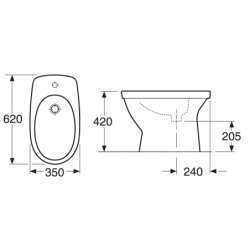 Bidė Gustavsberg Nautic, pastatoma, su CeramicPlus danga