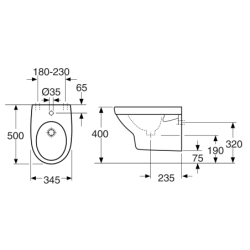 Bidė Gustavsberg Nautic, pakabinama, su CeramicPlus danga
