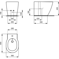 Bidė Ideal Standard Connect, pastatoma