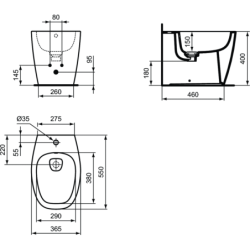 Bidė Ideal Standard Dea, pastatoma