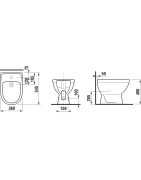 Bidė Jika Lyra Plus, pastatoma, su 1 anga maišytuvui