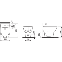 Bidė Jika Lyra Plus, pastatoma, su 1 anga maišytuvui