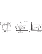 Bidė Jika Lyra Plus, pakabinama, su 1 anga maišytuvui