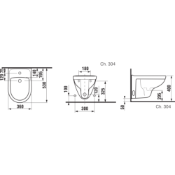 Bidė Jika Lyra Plus, pakabinama, su 1 anga maišytuvui