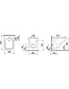 Bidė Deep By Jika, pakabinama, su 1 anga maišytuvui