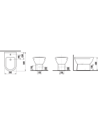 Bidė Jika Mio, pastatoma, su 1 anga maišytuvui