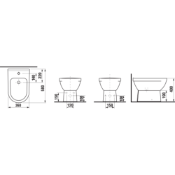 Bidė Jika Mio, pastatoma, su 1 anga maišytuvui