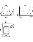 Bidė Jika Cubito Pure, pakabinama, su 1 anga maišytuvui