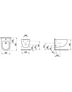 Bidė Laufen Pro, pakabinama, 1 anga maišytuvui, su šoninėm angom