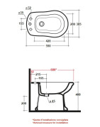 Bidė Olympia Impero, pastatoma, baltos spalvos