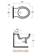 Bidė Olympia Impero, pakabinama, baltos spalvos