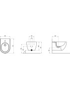 Bidė Ravak Uni Chrome, pakabinama, baltos spalvos