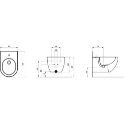 Bidė Ravak Uni Chrome, pakabinama, baltos spalvos