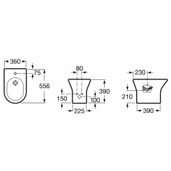Bidė Roca Nexo, pastatoma, su anga maišytuvui, balta
