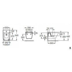 Bidė Roca The Gap, pakabinama, baltos spalvos