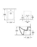 Bidė Villeroy&Boch Venticello, pastatoma, baltos spalvos