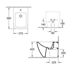 Bidė Villeroy&Boch Venticello, pastatoma, baltos spalvos