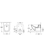 Bidė Villeroy&Boch Subway, pakabinama, baltos spalvos