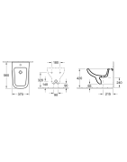 Bidė Villeroy&Boch Joyce, pakabinama, baltos spalvos