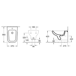 Bidė Villeroy&Boch Joyce, pakabinama, baltos spalvos