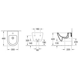 Bidė Villeroy&Boch Subway 2.0 Compact, pakabinama, balta