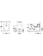 Bidė Villeroy&Boch Subway, pakabinama, su CeramicPlus danga